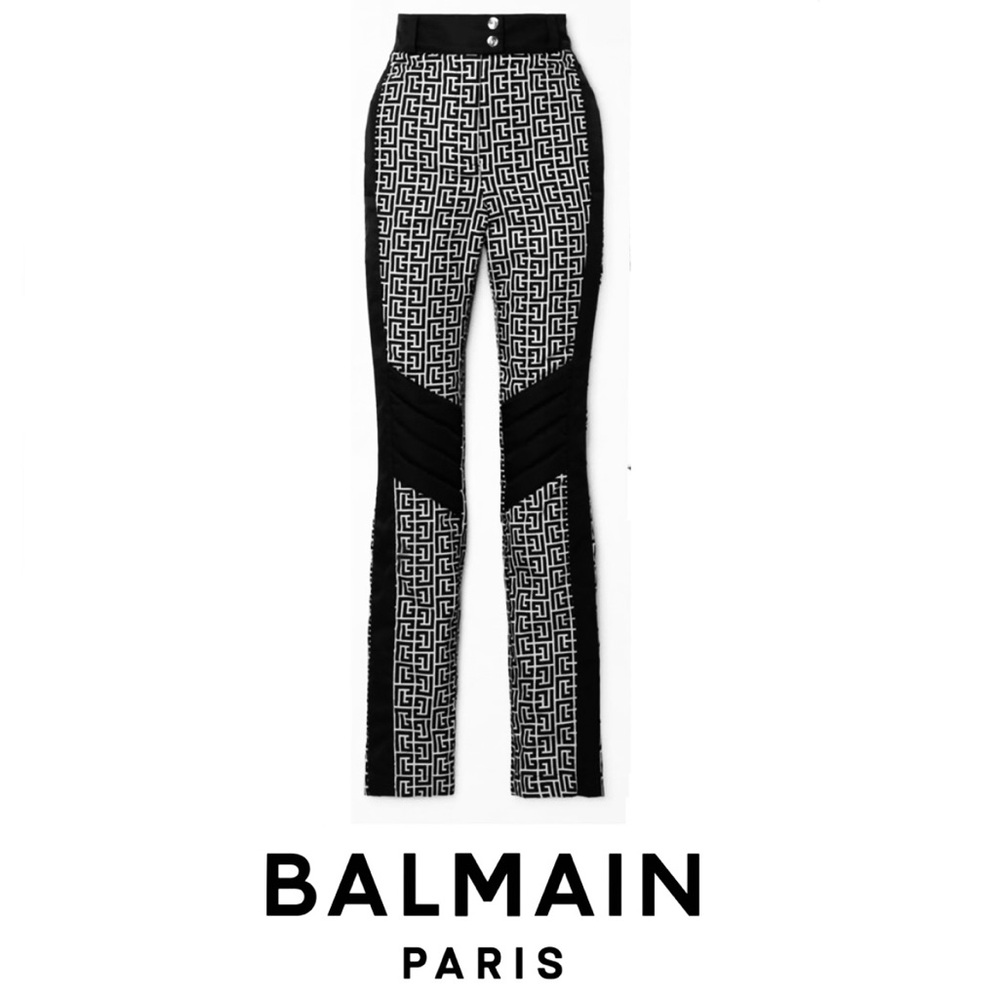 BALMAIN LIMITED EDITION quilted printed snow ski pants 36 NWT